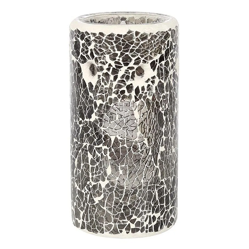 Something Different Grey Glass Pillar Shaped Oil Burner H14.5 Cm – One Size Wax Melt