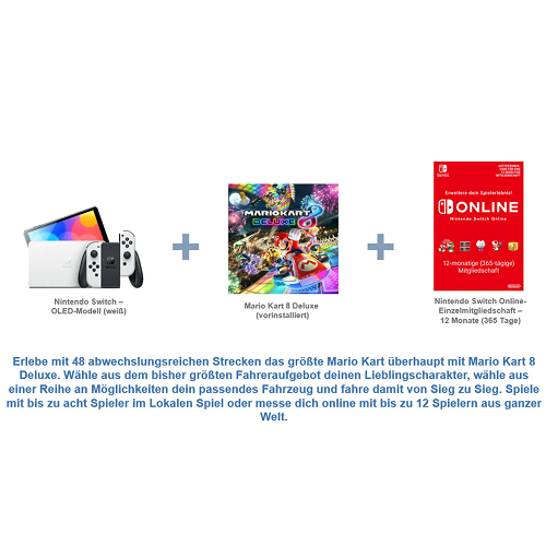 Nintendo Switch (OLED) White Mario Kart 8 Edition - Image 7