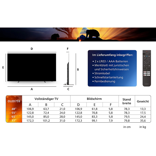 PHILIPS 55OLED759/12 (Flat, 55 / 139 cm, OLED 4K, SMART TV, Ambilight) - Image 5