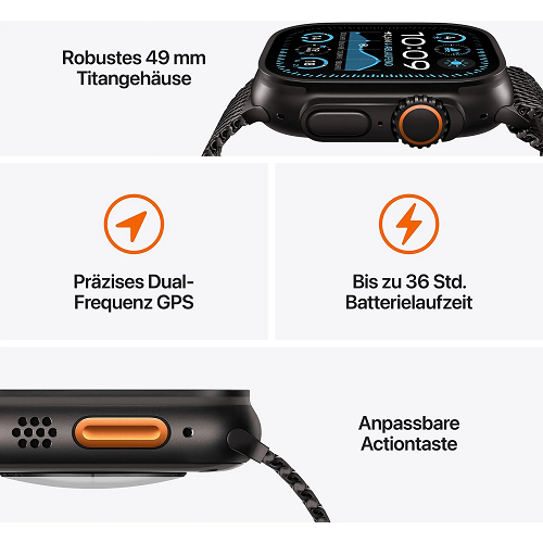 Apple Watch Ultra 2, Alpine Loop 145 – 190 mm, Black
