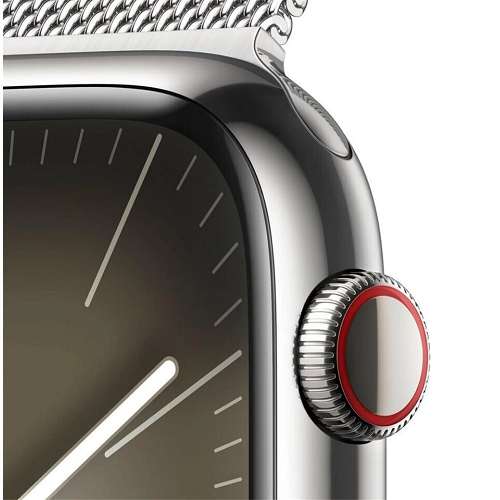 Apple Watch Series 9, Stainless Steel, 45mm, GPS + Cellular, Silver Milanese Loop
